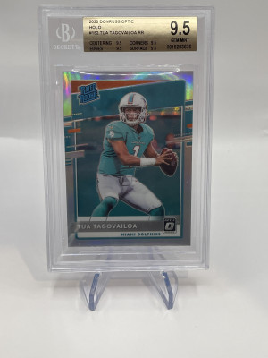 2020 Donruss Optic Tua Tagovailoa Rated Rookie Holo True Gem + (all subs 9.5) front