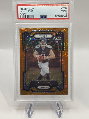 2023 Panini Prizm Will Levis Orange Disco Rookie Psa 9 front
