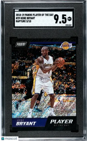 2018-19 Panini Player Of The Day Kobe Bryant #29 /10 SGC 9.5 Lake Charles Lakers front