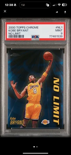2000 Kobe Bryant Toppe Chrome No Limit front