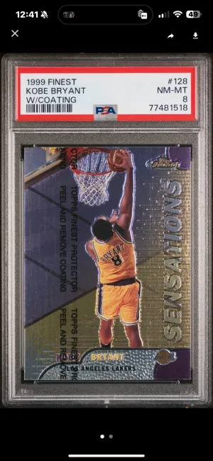 1999 Kobe Bryant Finest W/ Coating front