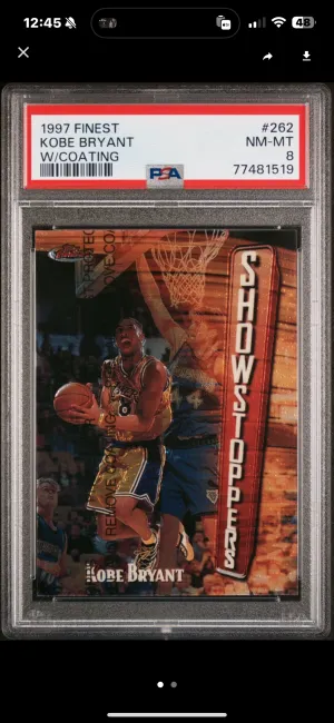 1997 Kobe Bryant Finest W/Coating front