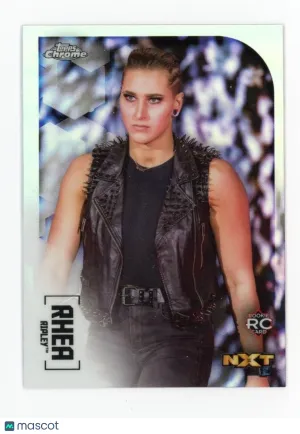 2020 Topps Chrome WWE NXT RHEA RIPLEY Real Logo Rookie Card RC REFRACTOR #97 front