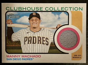 2022 Topps Heritage Manny Machado Clubhouse Collection Game-Used Jersey #CC-MMO front