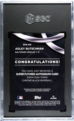 2024 Topps Chrome Black Adley Rutschman #SFA-AR /50 SGC 9.5 Baltimore Orioles back