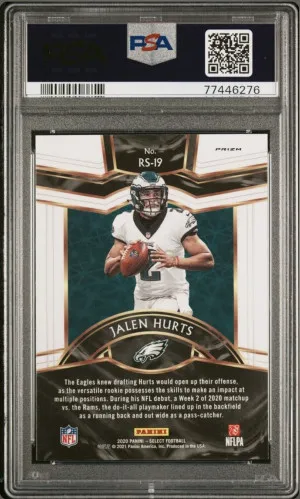 Jalen Hurts 2020 Panini Select Rookie Selections Prizm #RS19 PSA 10 GEM MINT back