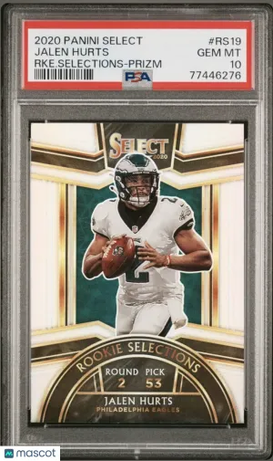 Jalen Hurts 2020 Panini Select Rookie Selections Prizm #RS19 PSA 10 GEM MINT front