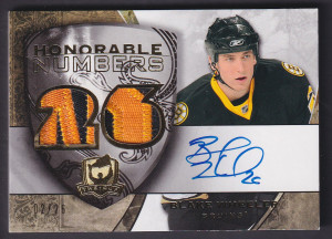 BLAKE WHEELER - 2008 The Cup Honorable Numbers Auto Patch #HN-BW, /26 front