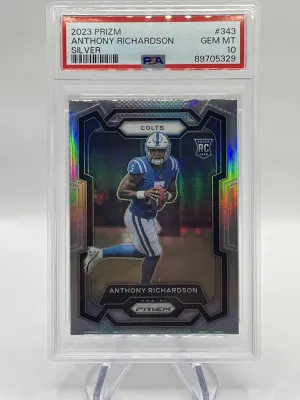2023 Panini Prizm Anthony Richardson Rookie Silver Prizm PSA 10 front