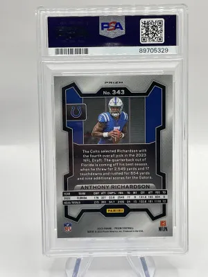 2023 Panini Prizm Anthony Richardson Rookie Silver Prizm PSA 10 back