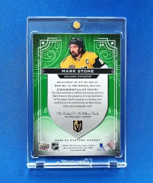 2022–23 UD Stature - Mark Stone Auto Green /50 #40 back