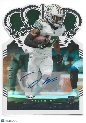 2021 Panini Chronicles Jaylen Waddle Crown Royale Rookie Auto /99 RC Dolphins front