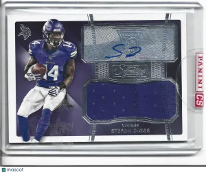 2015 Panini Donruss Signature Series Jerseys Stefon Diggs #468 Rookie Auto RPA front