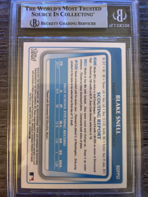2011 Bowman Draft Picks & Prospects Blake Snell #BDPP52 Rookie back