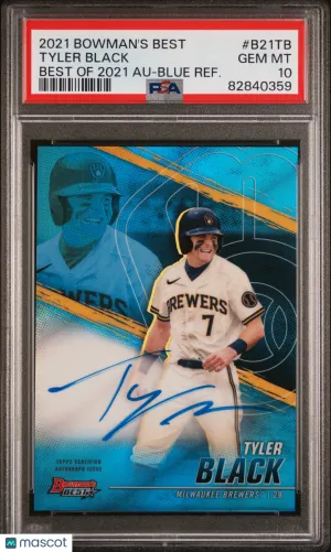 2021 Bowman's Best Best Of 2021 Autographs Tyler Black #B21TB /150 PSA 10 front