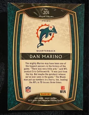 2020 Panini Select - Disco Prizm Dan Marino #205 205 back