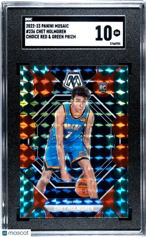 2022-23 Panini Mosaic Chet Holmgren #236 Rookie SGC 10 Oklahoma City Thunder front