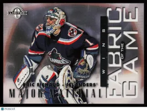 1997 Donruss Limited ERIC FICHAUD FABRIC OF THE GAME /1000 New York Islanders 56 front
