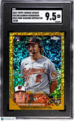 2023 Topps Chrome Update Gunnar Henderson #USC208 /50 SGC 9.5 Baltimore Orioles front
