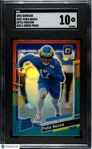 2023 Donruss Puka Nacua #357 Rookie SGC 10 Los Angeles Rams front