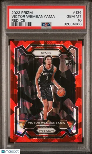 2023 Panini Prizm Victor Wembanyama #136 Rookie PSA 10 San Antonio Spurs front