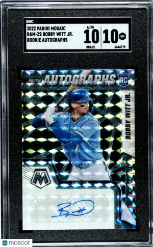 2022 Panini Mosaic Bobby Witt JR. #RAM-ZS Rookie SGC 10 Kansas City Royals front