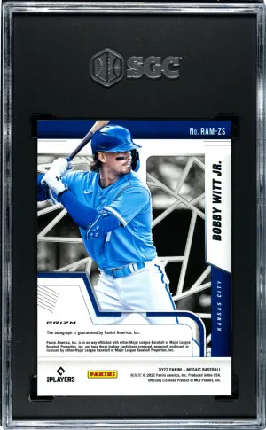 2022 Panini Mosaic Bobby Witt JR. #RAM-ZS Rookie SGC 10 Kansas City Royals back