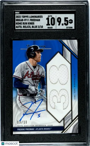 2022 Topps Luminaries Freddie Freeman #HRKAR-FF On Card SGC 9.5 Los Angeles Dodgers front