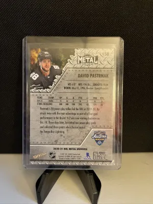 David Pastrnak 2020 Metal Universe #158 Blue Spectrum back