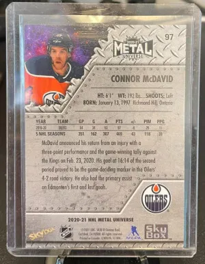 2020 Skybox Metal Universe Connor McDavid #97 back