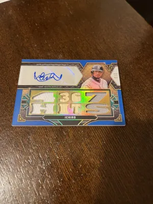 2022 Topps Triple Threads Ichiro Suzuki Jersey/Bat Auto Blue /3! 4,367 Hits front