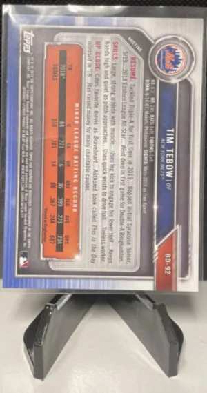 2019 Bowman Draft Tim Tebow #BD-92 back