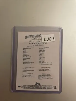 2017 Topps Allen & Ginter's Alex Bregman #205 back