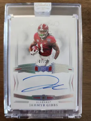 🔥💎 JAHMYR GIBBS RC 2023 PANINI FLAWLESS ON-CARD AUTO 7/25, DIAMOND front