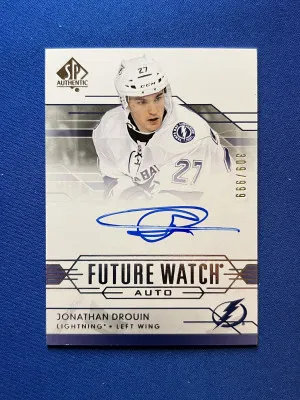 2014-15 Jonathan Drouin Future Watch Auto /999 #313 front