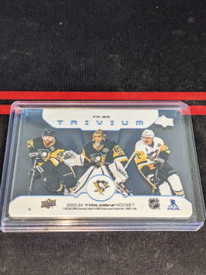 2023-24 UD Trilogy Trivium - Malkin/Fleury/Kessel #TR-20 Pittsburgh Penguins back