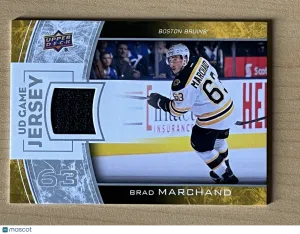 2013-14 Upper Deck UD Game Jerseys Brad Marchand #GJ-BM Memorabilia —VVCARDS— front