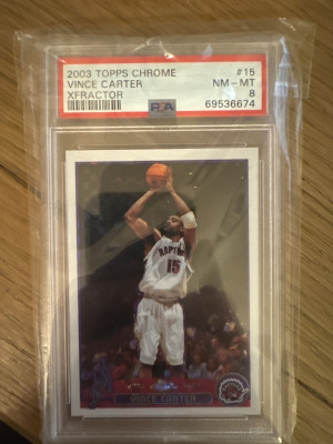 Vince carter psa 8 xfractor front