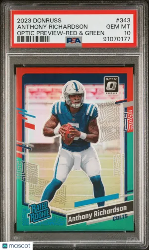 2023 Panini Donruss Anthony Richardson #343 Insert PSA 10 front