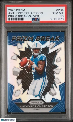 2023 Panini Prizm Prizm Break Anthony Richardson #PB4 Insert PSA 10 front