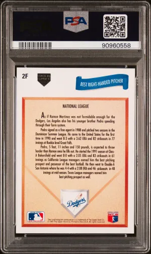 1991 Upper Deck Final Edition Pedro Martinez #2F PSA 10 90960558 back