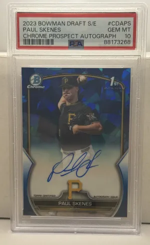 2023 Bowman Draft 1st Paul Skenes Blue Sapphire Auto /199 PSA 10 front