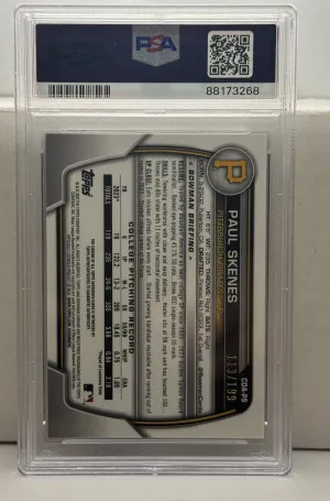 2023 Bowman Draft 1st Paul Skenes Blue Sapphire Auto /199 PSA 10 back