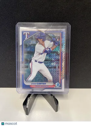 Evan Carter 2024 Bowman Mega Box Chrome #46 Mojo Refractor RC front