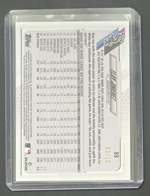 2021 Topps Chrome Ben Baller Eloy Jimenez Rose Gold /10 back