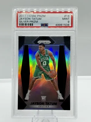 2017 Jayson Tatum Panini Prizm Silver Rookie Card PSA 9 front