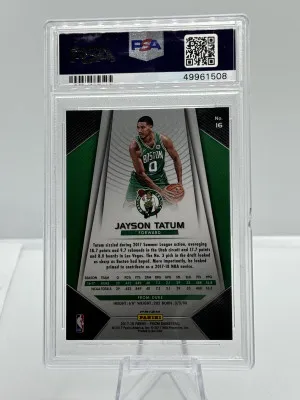 2017 Jayson Tatum Panini Prizm Silver Rookie Card PSA 9 back