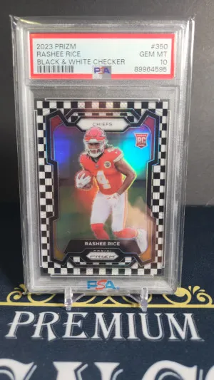 2023 Prizm Checkerboard Rashee Rice PSA 10 front