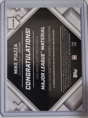 2022 Topps Series 1 Major League Material - Mike Piazza Relic back