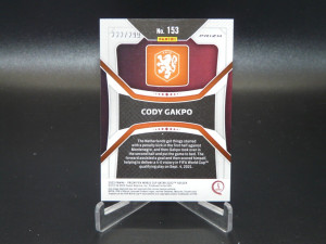 2022 Panini Prizm FIFA World Cup Cody Gakpo #153 Blue /299 RC Rookie Netherlands back